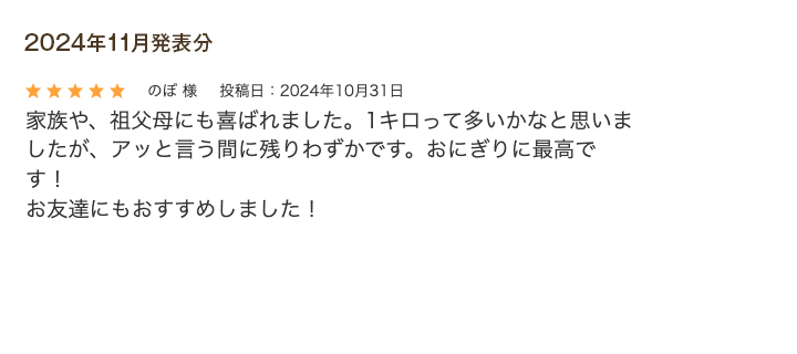 レビュー賞11月