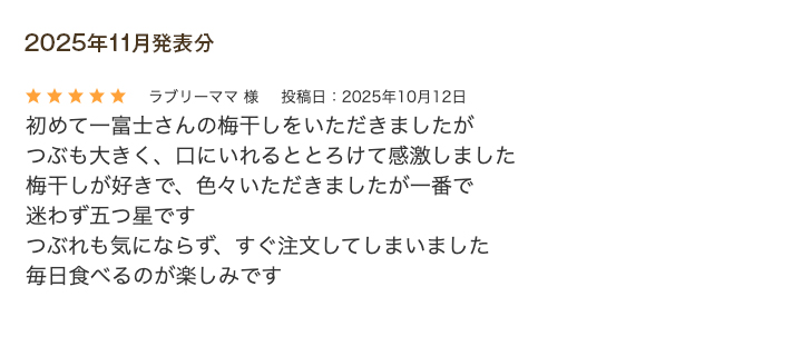 レビュー賞11月