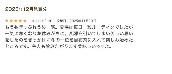 レビュー賞12月