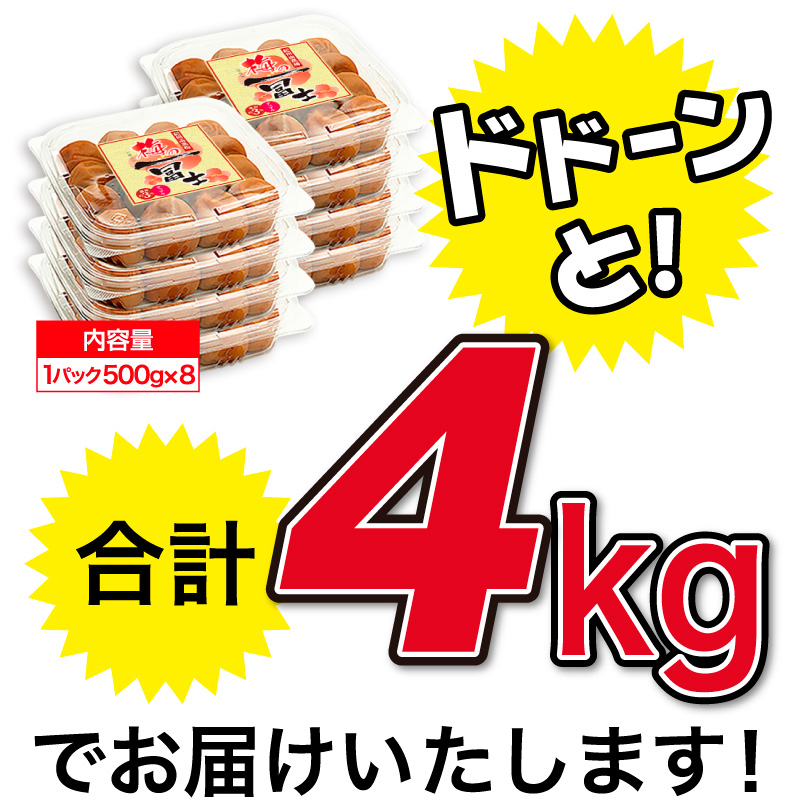 梅干し,梅干,うめぼし,紀州南高梅,お徳用4kgセット